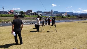 佐梨川でのアユ釣り教室